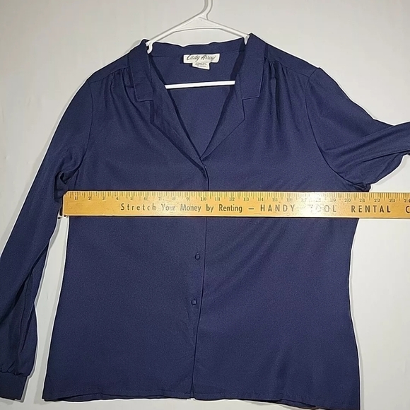 Vintage 1970s Lady Arrow Black Polyester Blouse Button-Up Shirt Size 8 - Picture 5 of 9